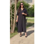Siyah Kısakollu Gömlek Elbise