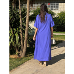 Mor  Kısakollu Gömlek Elbise - Görsel 4