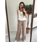 Bej Keten  Pantalon