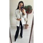 Beyaz Bomber Ceket