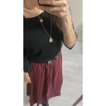 Bordo kırışık  etek