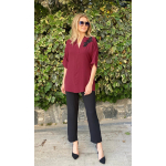 Bordo Pul Detaylı Tunik
