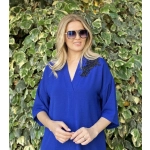 Saks Mavi Pul Detaylı Tunik - Görsel 2