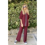 Bordo Şerit Detaylı Tunik - Görsel 2