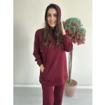 Bordo Kapüşonlu Takım - Görsel 2