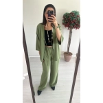 Haki Kimono Ceketli Takım - Görsel 3