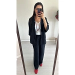 Siyah  Kimono Ceketli Takım - Görsel 2