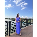Gül Broşlu Mor Elbise - Görsel 2