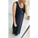 Gül Broşlu Siyah Elbise - Görsel 3