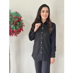 Siyah Dantel Gömlek - Görsel 2