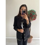 Siyah Gold Bomber Ceket - Görsel 2