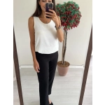 Siyah Çıtçıt Detaylı Pantolon