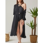 Siyah Ufo Sırt Detaylı Kimono - Görsel 3