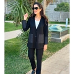 Kolu Ve Cebi Deri Detaylı Ceket - Görsel 2
