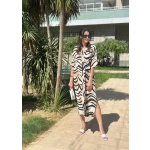 Truvakar Kollu Yazlık Zebra Elbise